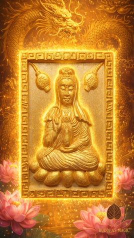 🪷 Tablette votive de Guan Yin – Wat Manghon Kamalawat (2005) # 759