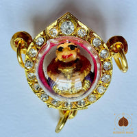 Amulette bille Look Aum Khuman Thong peinte à la main – Wat Païlom (début années 2000) # 718