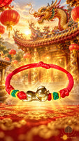 Bracelet de charme cochon doré de Yue Lao – Wat Wang Tah Sian, Hong Kong # 891 Magic of the Buddha