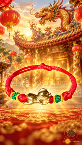 Bracelet de charme cochon doré de Yue Lao – Wat Wang Tah Sian, Hong Kong # 891 Magic of the Buddha