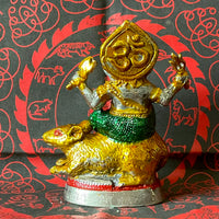 Statuette Ganesh sur Mooshika consacrée au Wat Sakai (1989) – Très Vénérable Luang Phor Dooh # 653