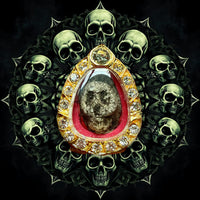 💀 Rare amulette Mae Hong Prai en cendres de bûcher funéraire anciens # 819 Magic of the Buddha