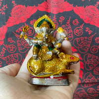 Statuette Ganesh sur Mooshika consacrée au Wat Sakai (1989) – Très Vénérable Luang Phor Dooh # 653