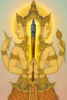 Puissante baguette de consécration Mae Kru Phra Phrom alchimique - Très Vénérable Pothan Phong #686