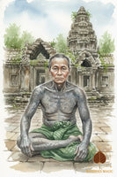 Phra Ngang squelette aux yeux bleu marine – Ajarn Nan Mahakaew (Cambodge) # 670