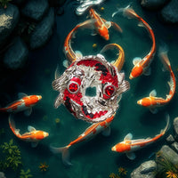 Amulette carpes Koi Matcha Mahasané Le Poisson Enchanteur - Vénérable Ajarn Boy Baramee Thep Bandan # 841 Magic of the Buddha