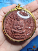 Grande amulette rouge de Luang Phor Toh avec Dharmachakra # 887