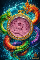 Amulette violette Pu Sri Suttho Nakarat Racha (Roon Duang Séthi) – Wat Maniwong # 820 Magic of the Buddha