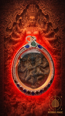 Amulette khmère ancienne de Durga Mahishasuramardini – Protection et victoire # 756