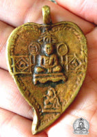 Bae Ton Po Buddha tree leaf pendant - Wat Bangklan (Temple of the Most Venerable LP Ngern). #80