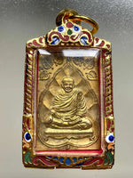 Amulette dorée Luang Phor Parn – Yant Kropetch – Wat Bang Nom Kho (11 mars 1992) # 588