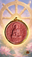 Grande amulette rouge de Luang Phor Toh avec Dharmachakra # 887