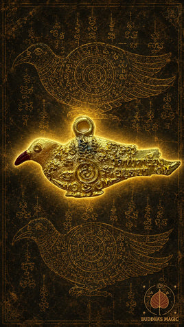 Amulette de fortune Oiseau Salika Pak Daeng - Très Vénérable LP Ruay # 866