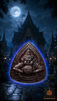 Phra Rahu Amulet in Alchemical Loh Dam Alloy - Wat Phanang Choen # 864
