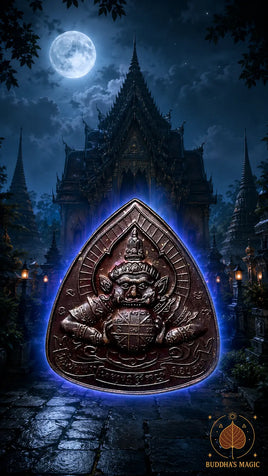 Amulette Phra Rahu en alliage alchimique Loh Dam - Wat Phanang Choen # 864