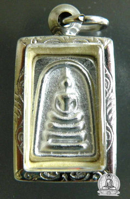 Petites amulettes Phra Somdej en mercure alchimique <em>Palot</em> bénies par le Vénérable Phrakru Anukul Pathanakit du Wat Phasi.