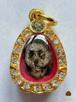 💀 Rare amulette Mae Hong Prai en cendres de bûcher funéraire anciens # 819 Magic of the Buddha