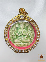 Amulette en céramique de Guan Yin à mille bras Namgyalma - Wat Boman Khunaram # 843 Magic of the Buddha