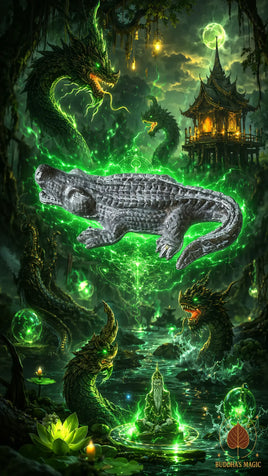 🐊 Amulette Crocodile Jorakey Tone - Luang Phor Thong Panyawaro du Wat Hin Rae Khao # 834 Magic of the Buddha