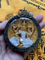 Grande amulette émaillée Jatukham Rammathep neuf visages grande fortune et richesses - Wat Ai Khiaow # 768