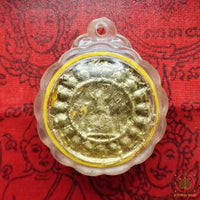 Précieuse amulette de fortune Jatukham Rammathep dorée - Wat Phra Mahathat Woramahawihan # 853 Magic of the Buddha