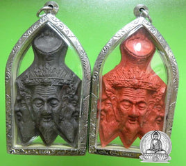 Large three-faced Lersi amulets - Wat Khao Lem # 130