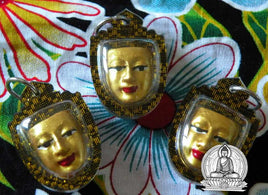 Amulette visage du Bouddha d'or - Vénérable Phra Ajarn Song. 