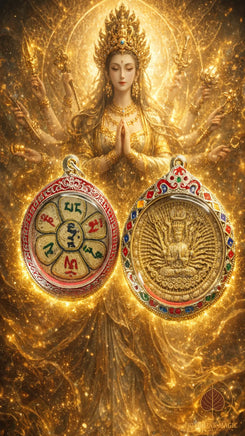 Amulette chinoise de Chenrezi à mille bras # 844 Magic of the Buddha