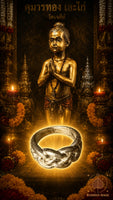 Sacred braided ring Khuman Thong Ae Kai from Wat Chedi Nakhon Si Thammarat # 869