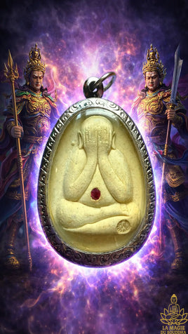 Amulette protectrice Phra Pidta Yant Trinisinghae - Wat Tham Singtho Thong # 832 Magic of the Buddha