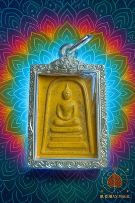Amulet Phra Somdej Pok Deng and Phra Sanghajai Natchaléti – Luang Phor Phina (Wat Sanom Lao) # 672