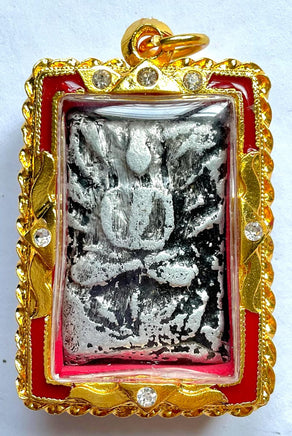 Curieuse amulette Phra Somdej ancienne en aluminium. # 361 - Magic of the Buddha