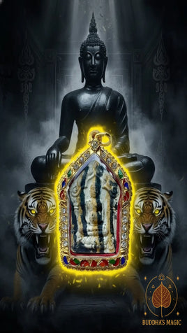 Phra Khunphaen Phong Praï Khuman Phraya Suea Krong Première édition couleur peau de tigre – Luang Phor Thiang Paphangkaro (2015) # 775 Magic of the Buddha