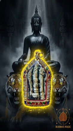 Phra Khunphaen Phong Praï Khuman Phraya Suea Krong Première édition couleur peau de tigre – Luang Phor Thiang Paphangkaro (2015) # 775 Magic of the Buddha