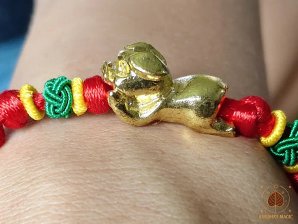 Bracelet de charme cochon doré de Yue Lao – Wat Wang Tah Sian, Hong Kong # 891 Magic of the Buddha