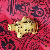 Statuette Phaya Moo sanglier sacré en terre cuite peinte # 855 Magic of the Buddha