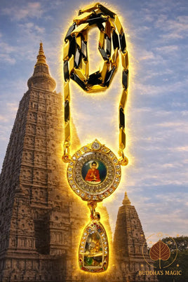 🪷 Collier bouddhiste Sakyamouni et Luang Phor Sothorn avec perles reliques Sarira # 716