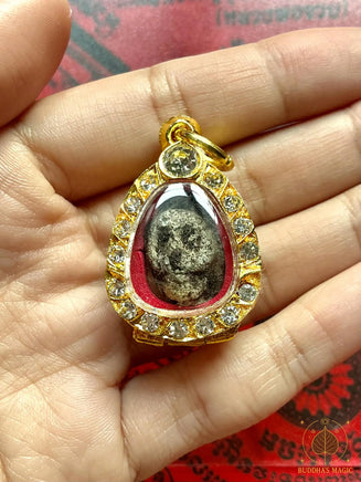 💀 Rare amulette Mae Hong Prai en cendres de bûcher funéraire anciens # 819 Magic of the Buddha
