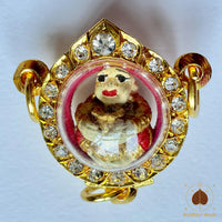 Amulette bille Look Aum Khuman Thong peinte à la main – Wat Païlom (début années 2000) # 718