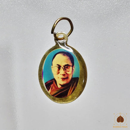Médaille ancienne du Dalaï Lama Tenzin Gyatso amulette bouddhiste (années 1980 / 1990) # 852 Buddha's magic.