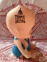 Poupée Kewpie Khuman Thong décorée de yant Support rituel thaïlandais # 745