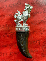 Tiger tooth amulet Kiew Samrit Singh Mahachok Mahaséti – Wat Traimit (2016 edition, n°72/499) # 575