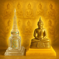 🛕 Chedi translucide aux reliques Sarira arc-en-ciel et Bouddha – Wat Luang Phor Sothorn # 700