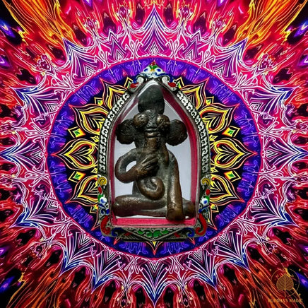 Amulette ancienne Ganesh en cuivre du Cambodge (vers 1920) # 828 Buddha's magic.