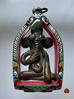 Amulette ancienne Ganesh en cuivre du Cambodge (vers 1920) # 828 Buddha's magic.