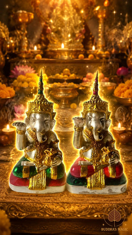 Statuette de Phra Pikanet de Fortune - Très Vénérable Luang Phor Dooh du Wat Sakai (1988) # 875 Magic of the Buddha