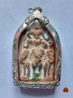 Amulette Indra sur Airavata avec perle verre alchimique # 815 Magic of the Buddha