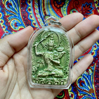 Tsa Tsa Manjushri en céramique verte – Wat Bhoman Khunaram # 849 Magic of the Buddha