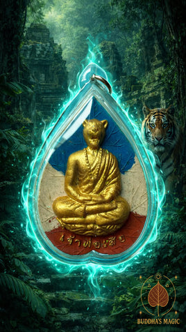 🐯 Amulette du Dieu Tigre Jao Phor Suea – Roon Sao Ah – Wat Krathum Suea Pla (Bangkok, 2010) # 742