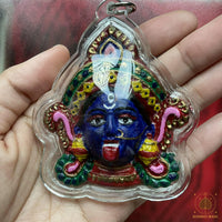 🔱 Amulette masque de la déesse Kali peinte à la main par un ajarn de Bangkok # 842 Magic of the Buddha